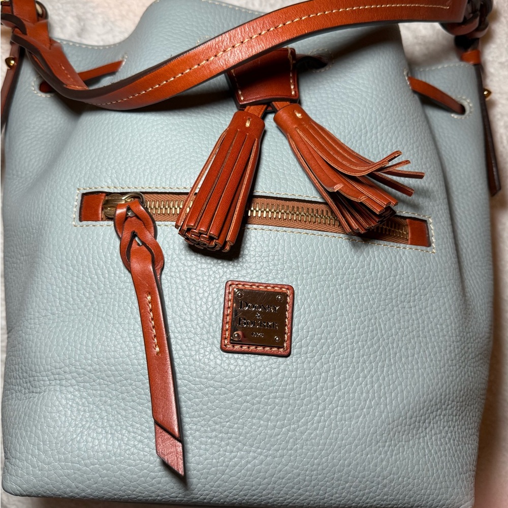 Dooney & Bourke Blue and Brown Shoulder Bag with matching wristlet - Picture 3 of 15